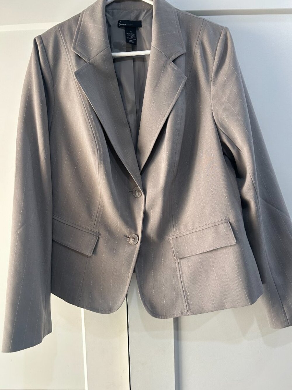 Lane Bryant Gray Pinstripe Tailored Blazer Size 14